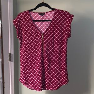 Red and white blouse